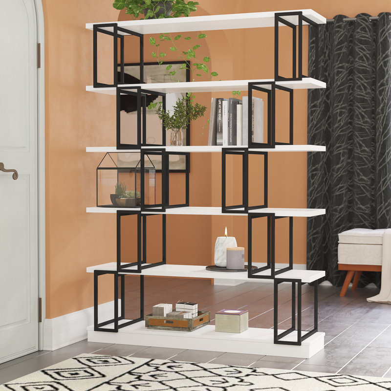 Brayden Studio® Sansbury Geometric Bookcase Wayfair